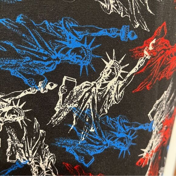 LuLaRoe Midi Julia Dress Short Sleeve Crew Neck size s statue of liberty print - Picture 5 of 12